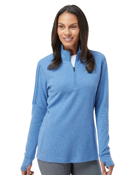 adidas Women's 3-Stripes Quarter-Zip Sweater Product Image