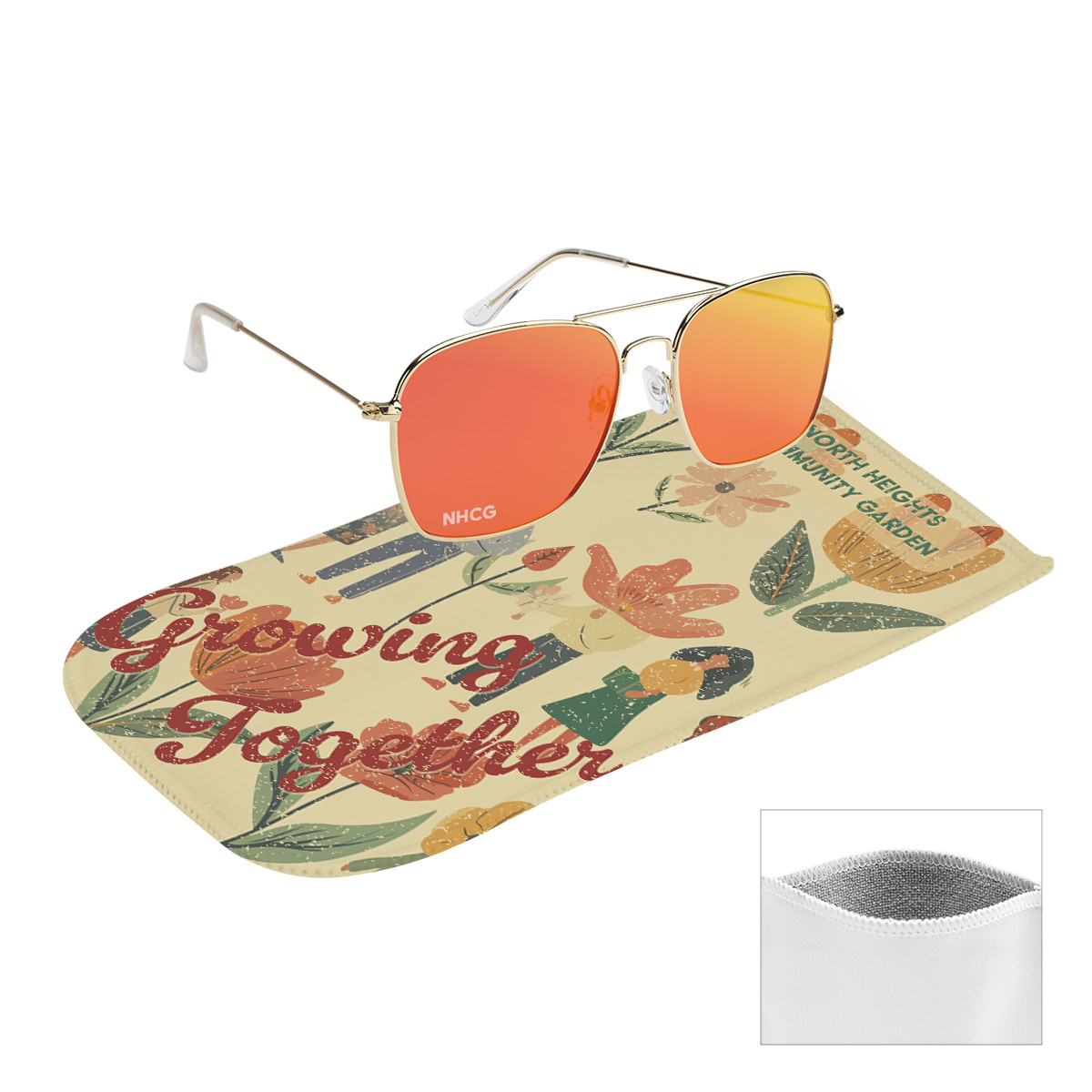 Aviator Sunglasses w/ RPET Microfiber Pouch Product Image