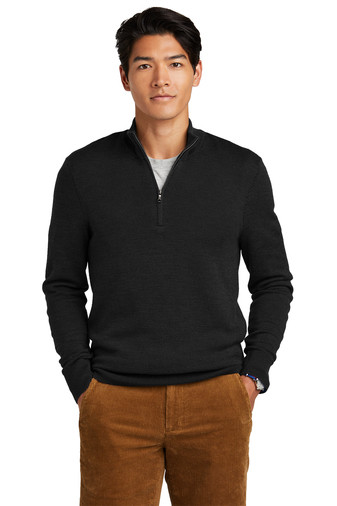Brooks Brothers® Washable Merino Birdseye 1/4-Zip Sweater Product Image