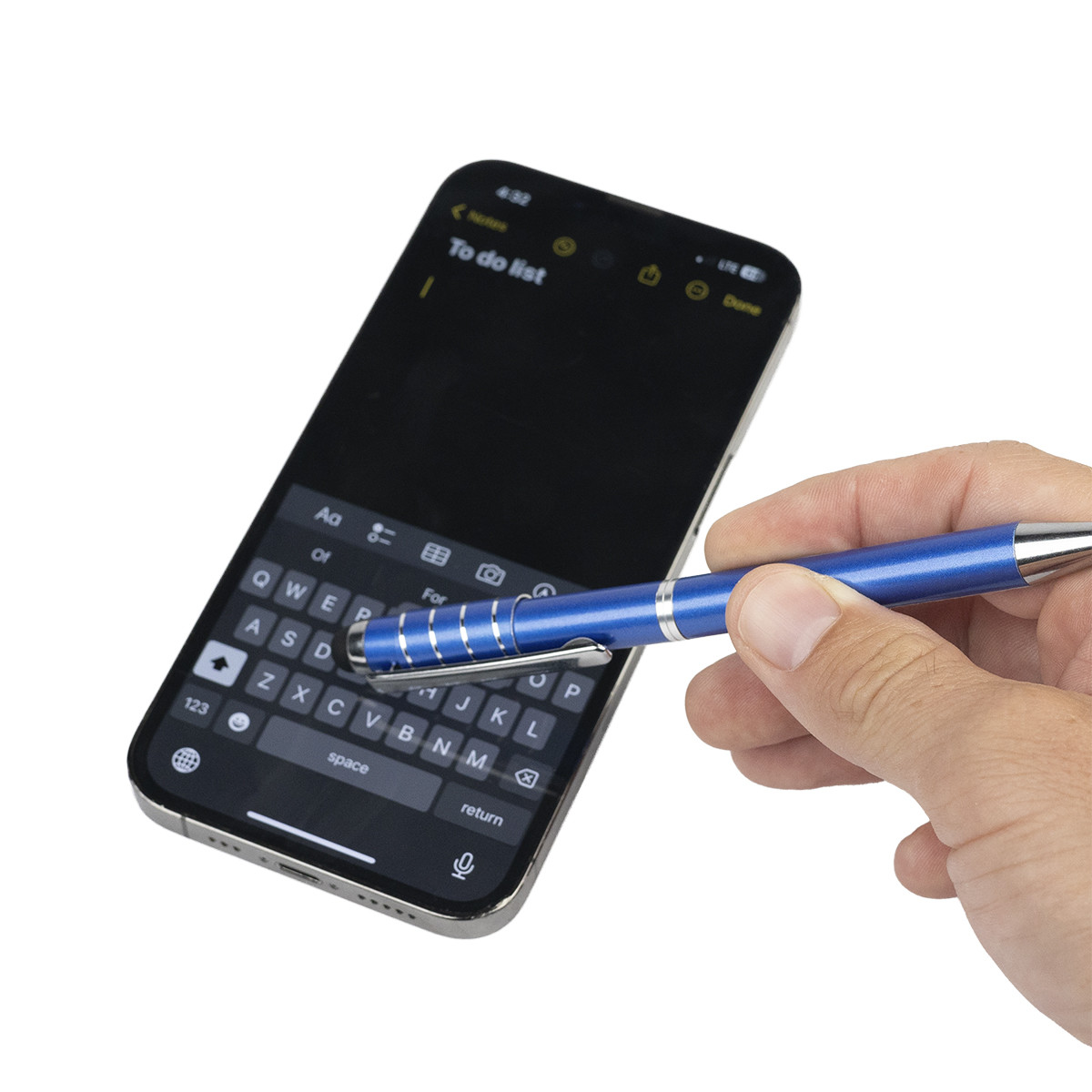 Recycled Aluminum Spinner Pen with Stylus Product Image