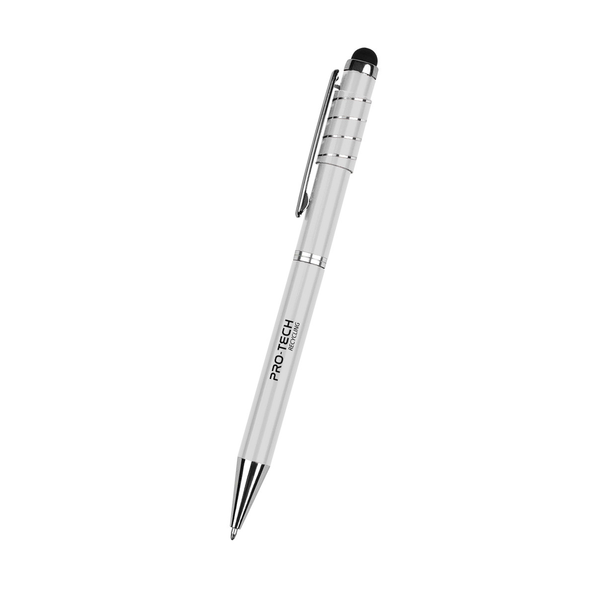 Recycled Aluminum Spinner Pen with Stylus Product Image