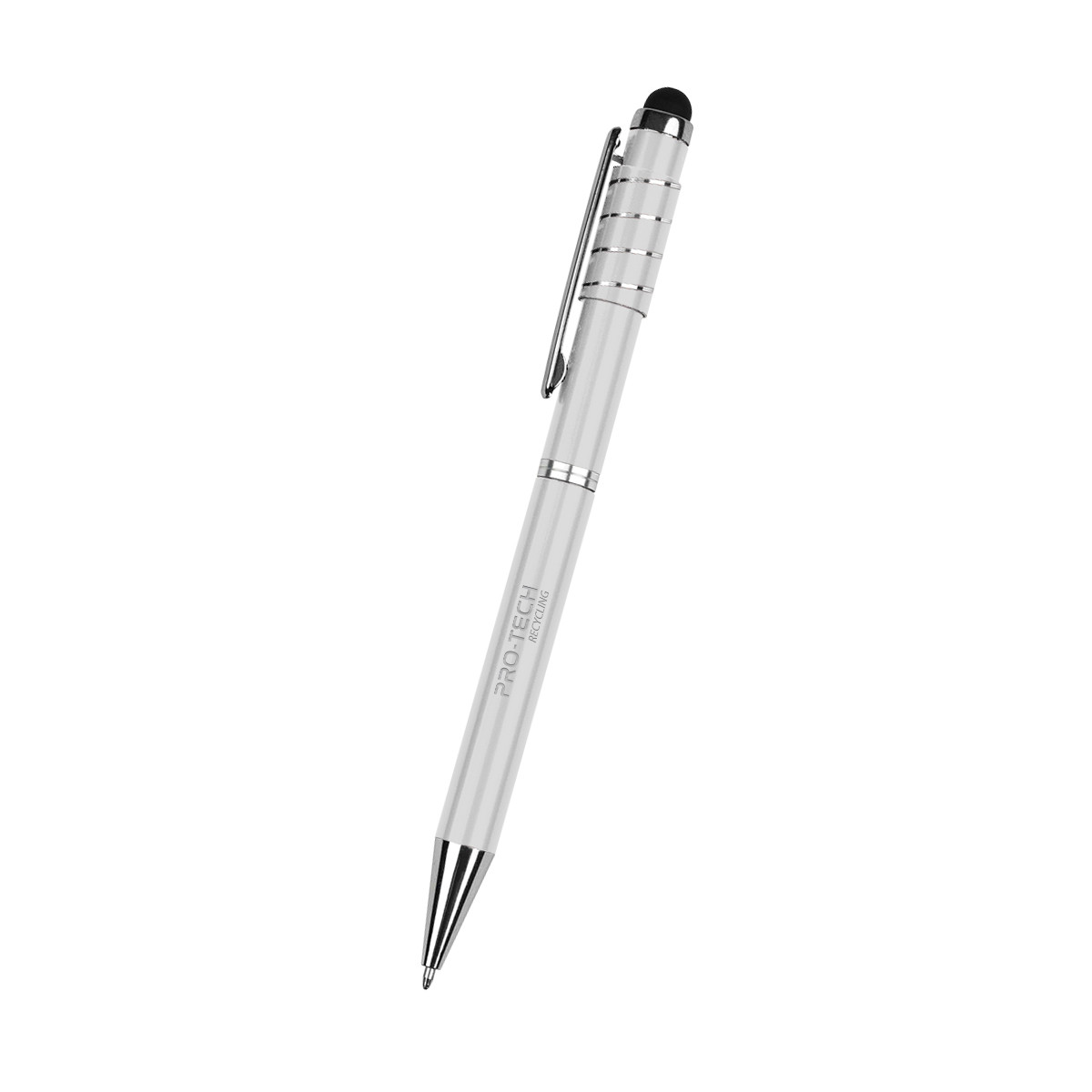 Recycled Aluminum Spinner Pen with Stylus Product Image