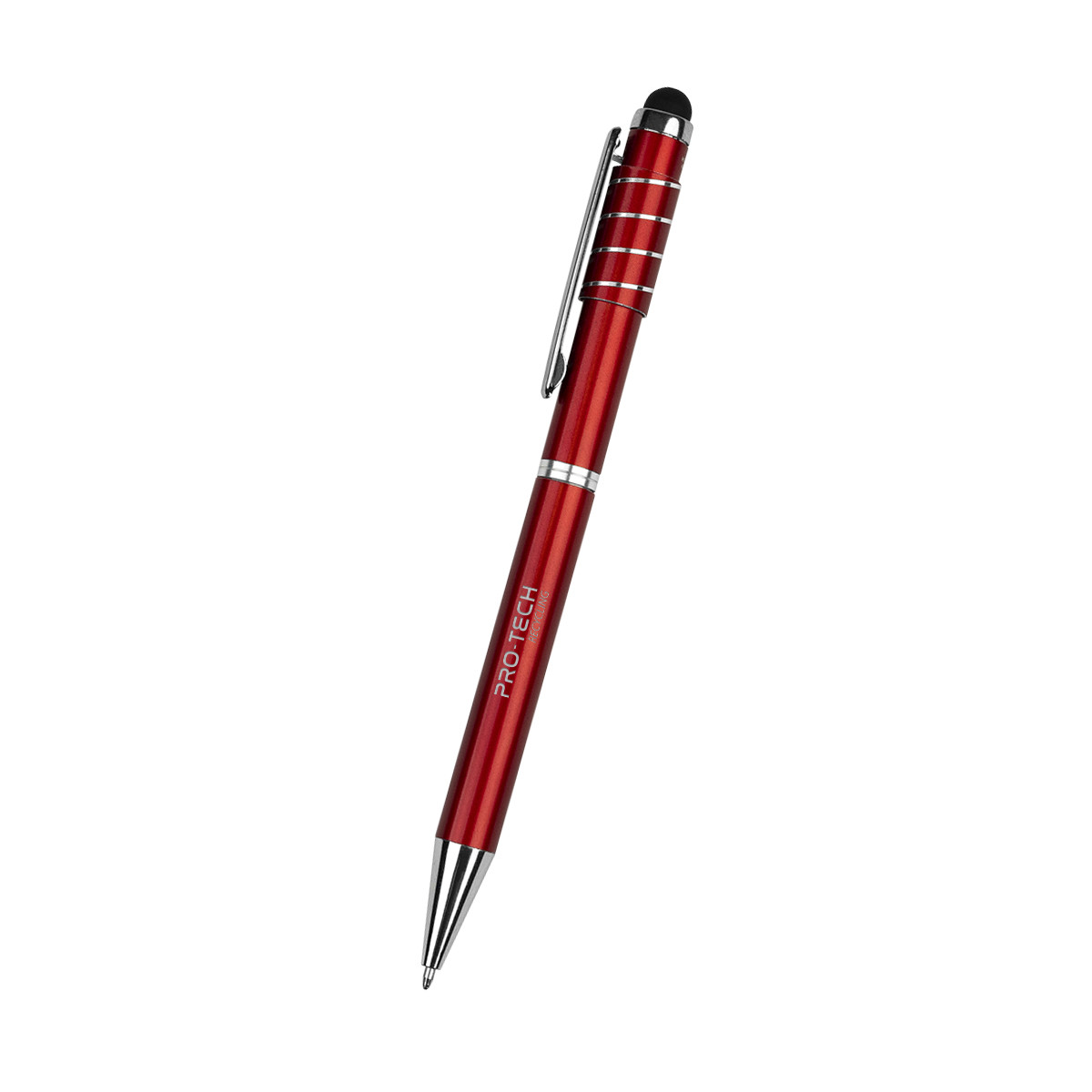 Recycled Aluminum Spinner Pen with Stylus Product Image