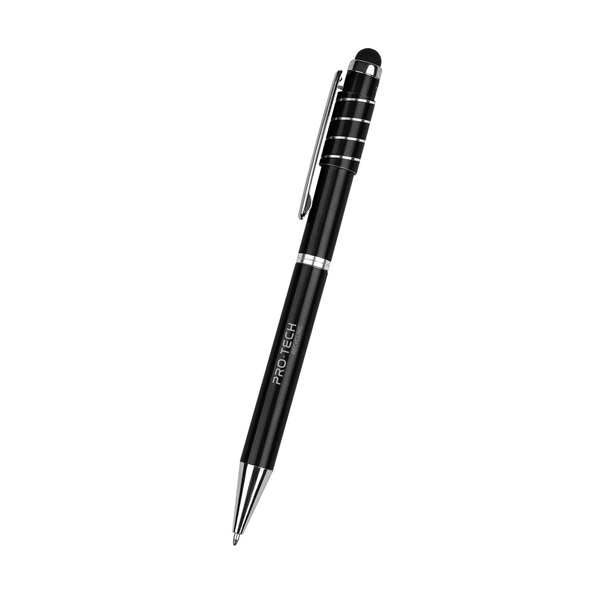 Recycled Aluminum Spinner Pen with Stylus Product Image