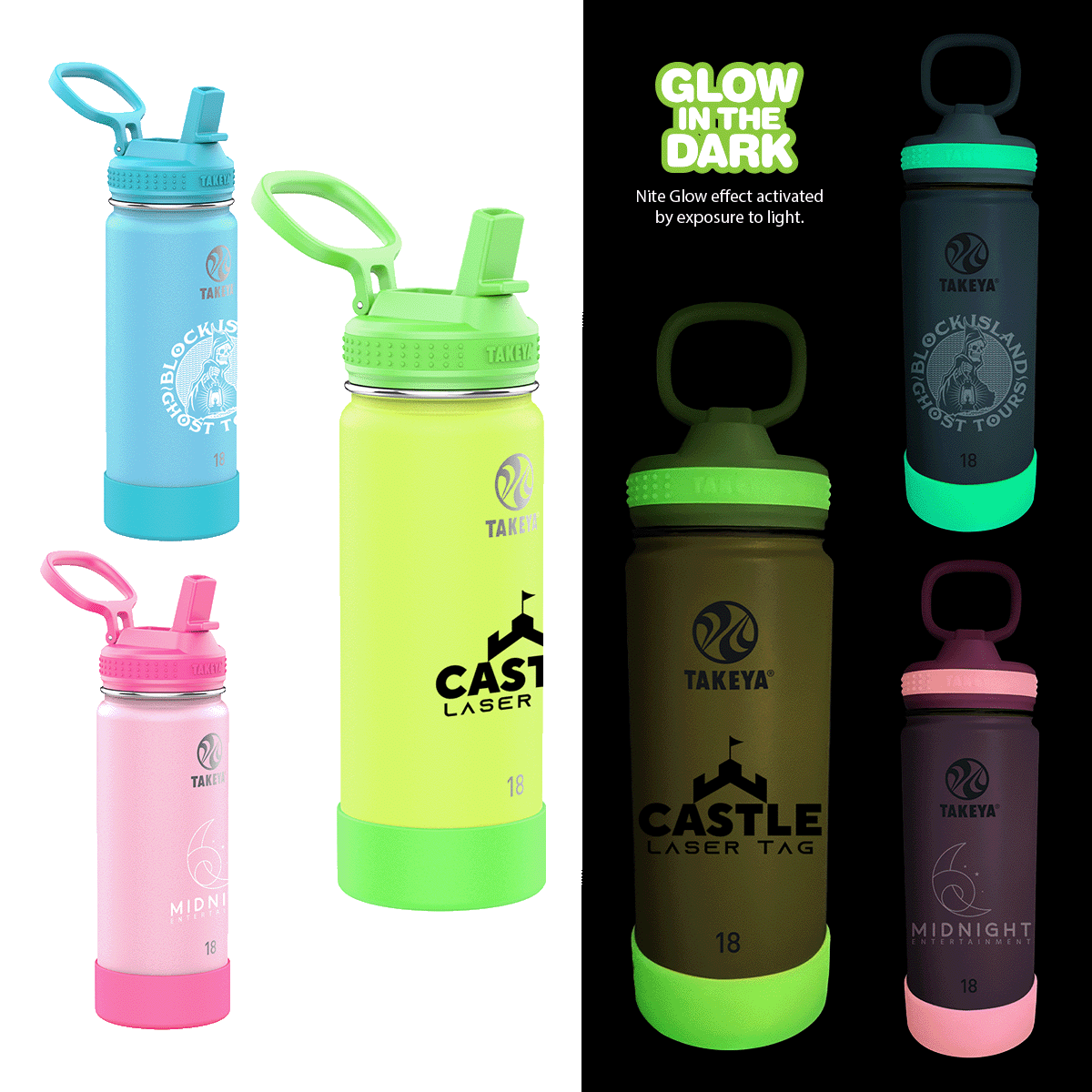 Takeya® Actives Glow in the Dark Bottle - 18 oz. Product Image