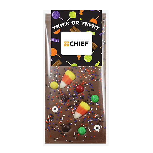3.5 oz. Belgian Chocolate Bar with Halloween Treats Product Image