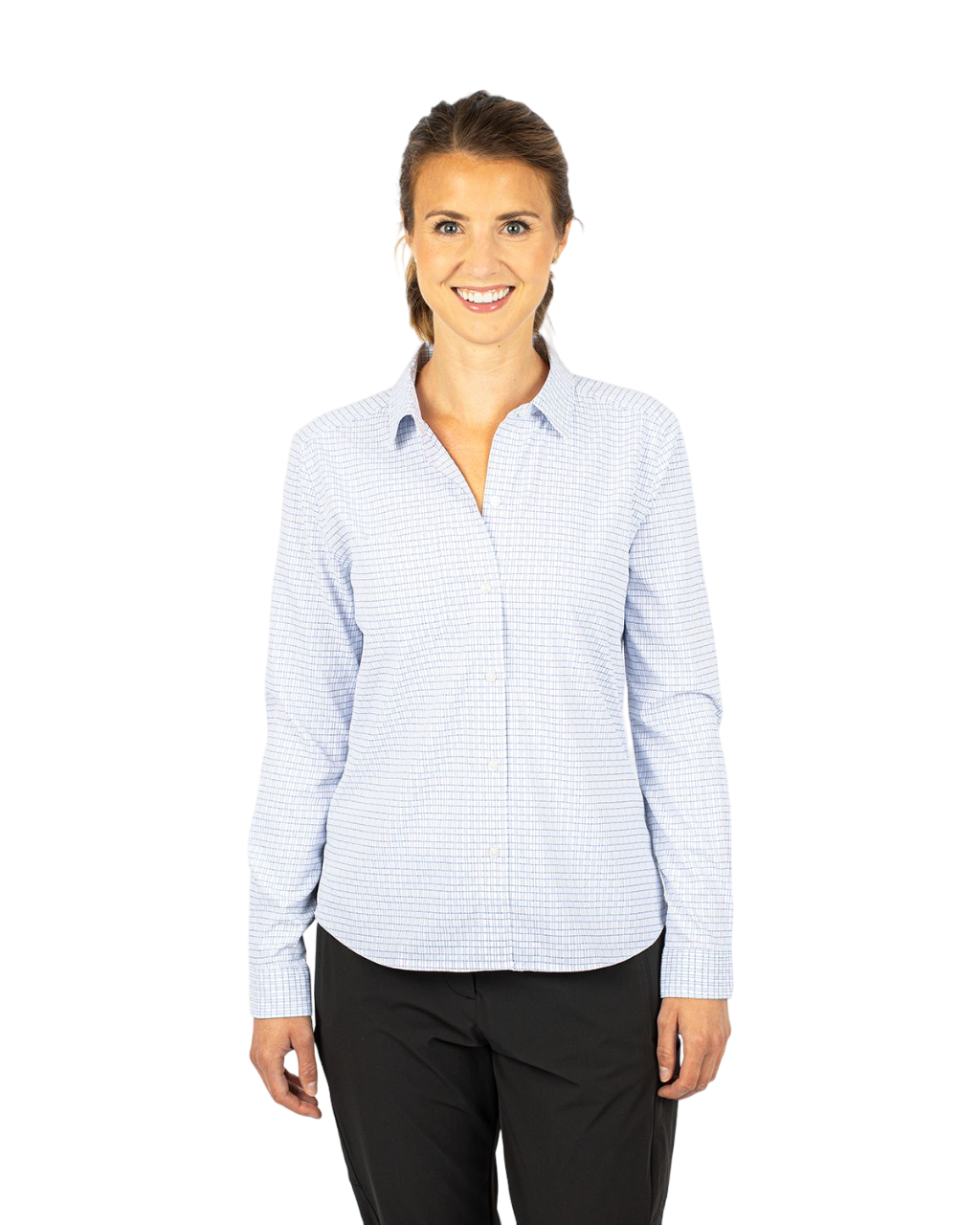 Cutter & Buck® Women's Versatech Tattersall Stretch Long Sleeve Dress Shirt Product Image