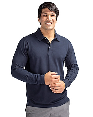 Cutter & Buck® Men's Advantage Eco Tri-Blend Pique Long Sleeve Polo Product Image