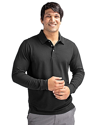 Cutter & Buck® Men's Advantage Eco Tri-Blend Pique Long Sleeve Polo Product Image