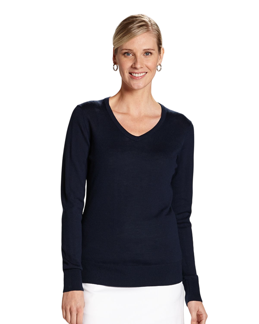 Cutter & Buck® Women's Long Sleeve Douglas V-Neck Shirt Product Image