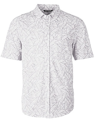 Cutter & Buck® Men's Advantage Oxford Print Button Front Short-Sleeve Shirt Product Image