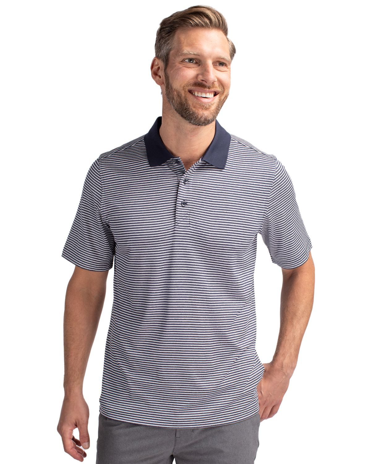 Cutter & Buck® Men's Forge Tonal Stripe Stretch Polo Product Image