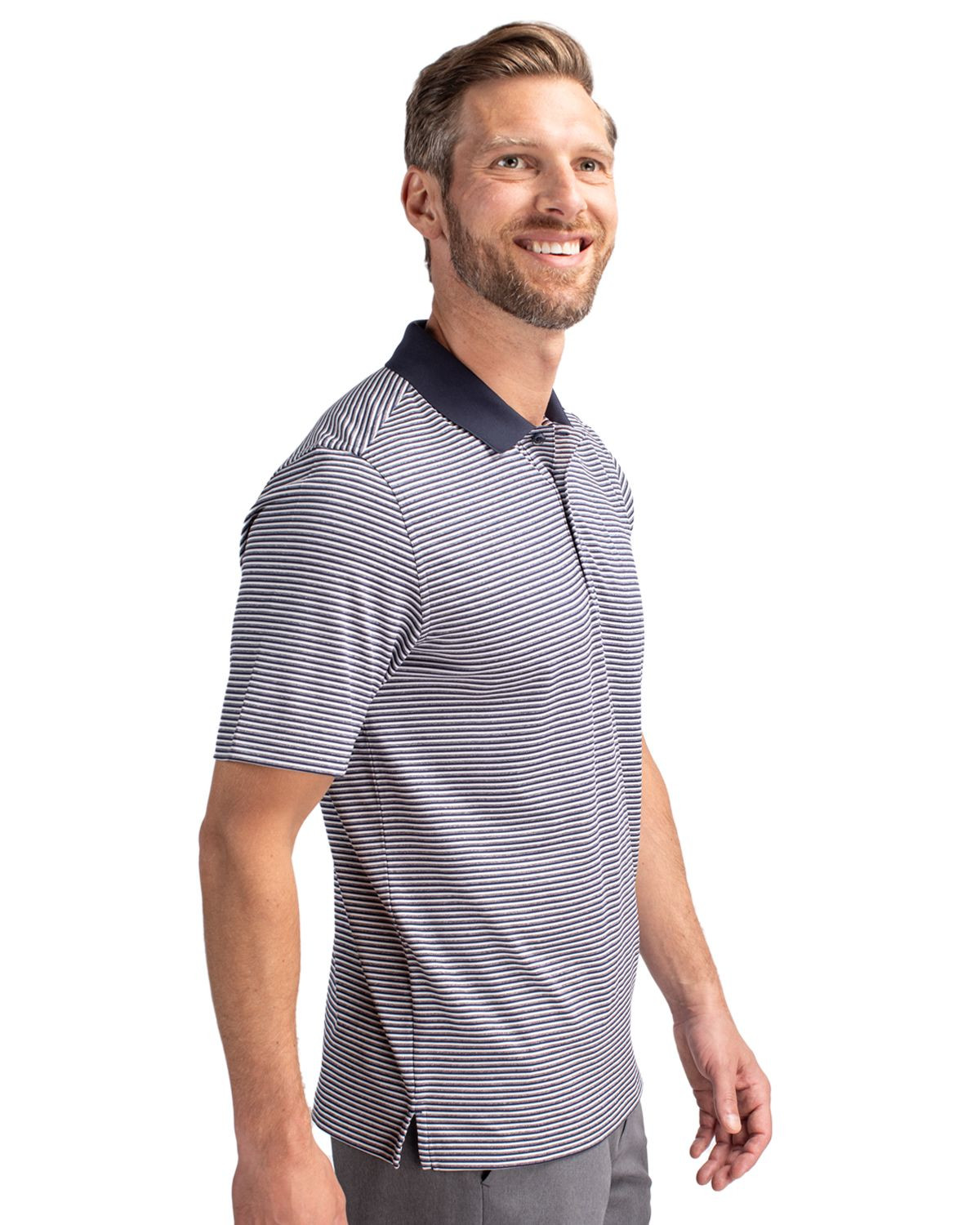 Cutter & Buck® Men's Forge Tonal Stripe Stretch Polo Product Image