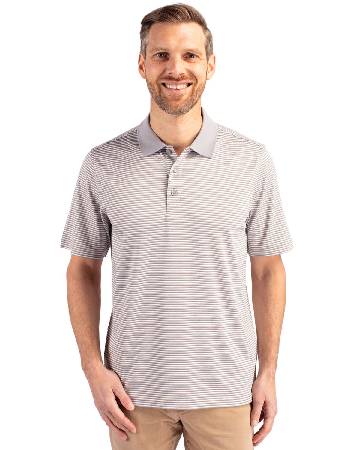 Cutter & Buck® Men's Forge Tonal Stripe Stretch Polo Product Image