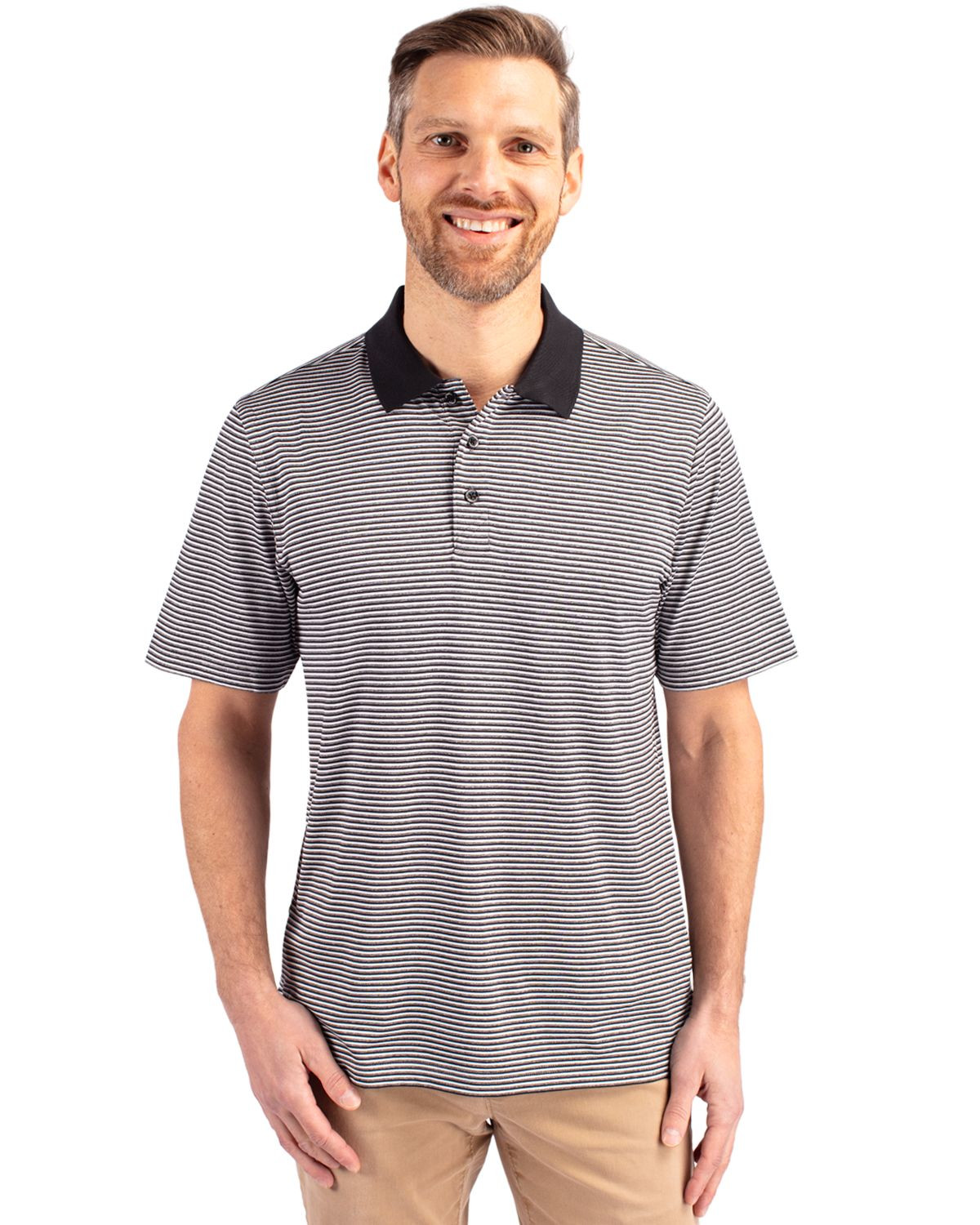 Cutter & Buck® Men's Forge Tonal Stripe Stretch Polo Product Image
