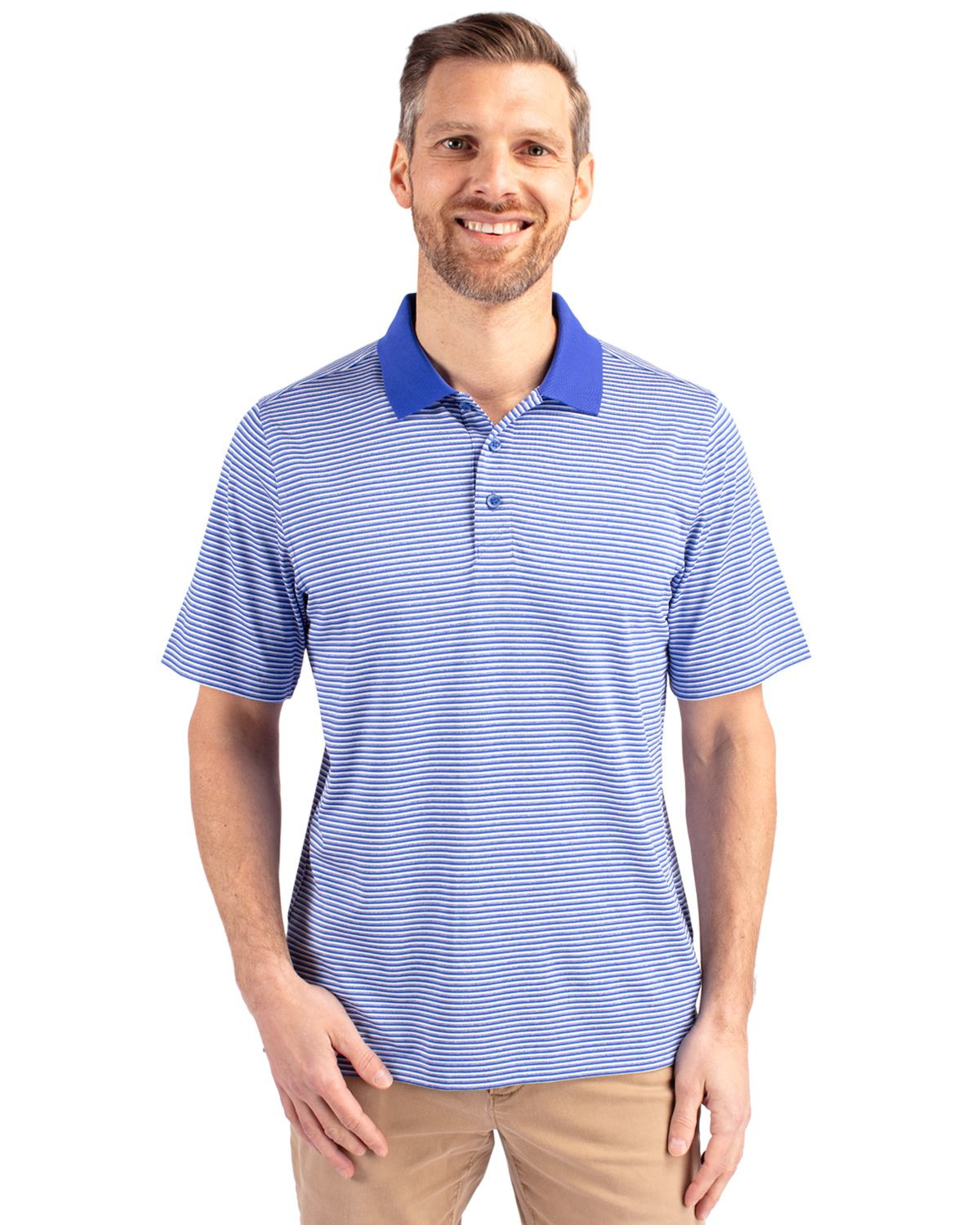 Cutter & Buck® Men's Forge Tonal Stripe Stretch Polo Product Image