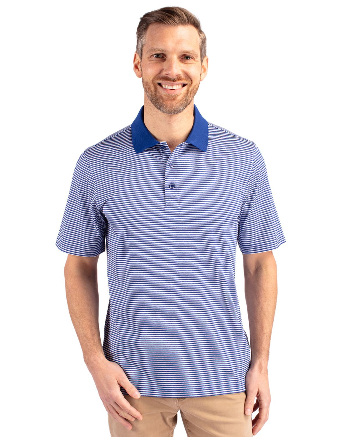 Cutter & Buck® Men's Forge Tonal Stripe Stretch Polo Product Image