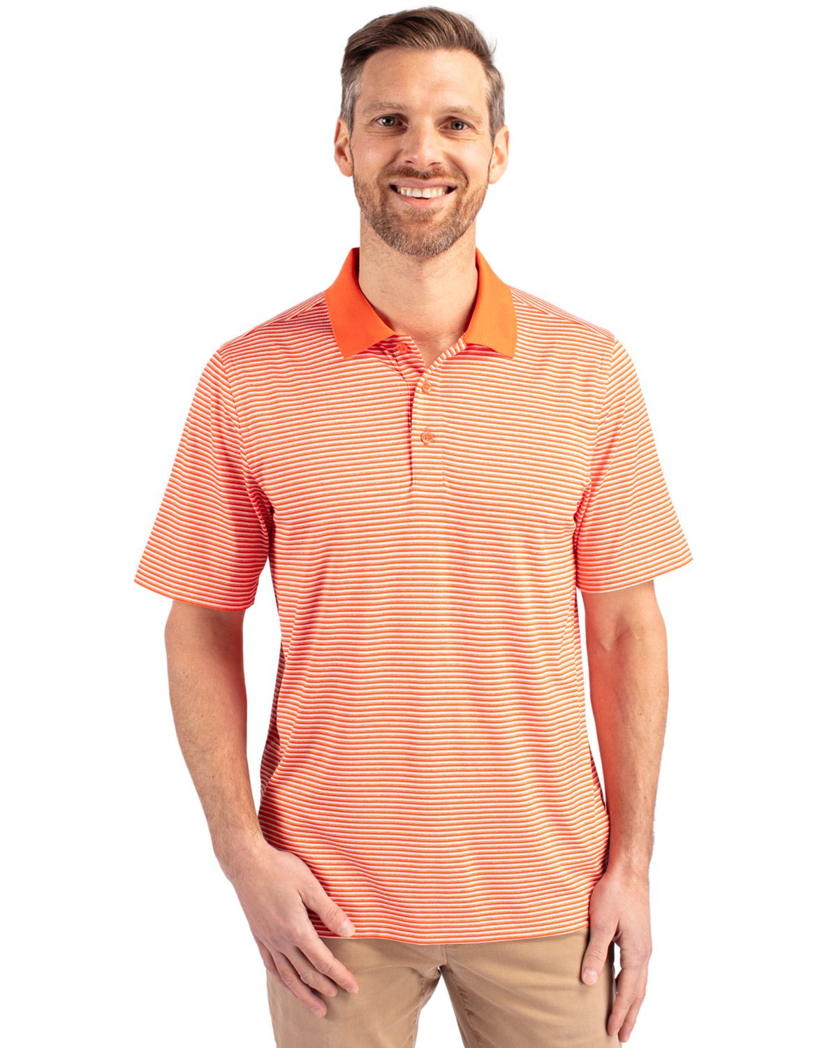 Cutter & Buck® Men's Forge Tonal Stripe Stretch Polo Product Image