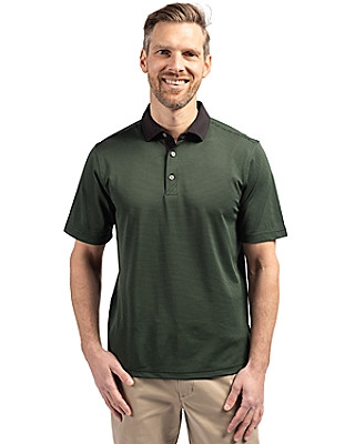 Cutter & Buck® Men's Virtue Eco Pique Micro Stripe Recycled Polo Product Image