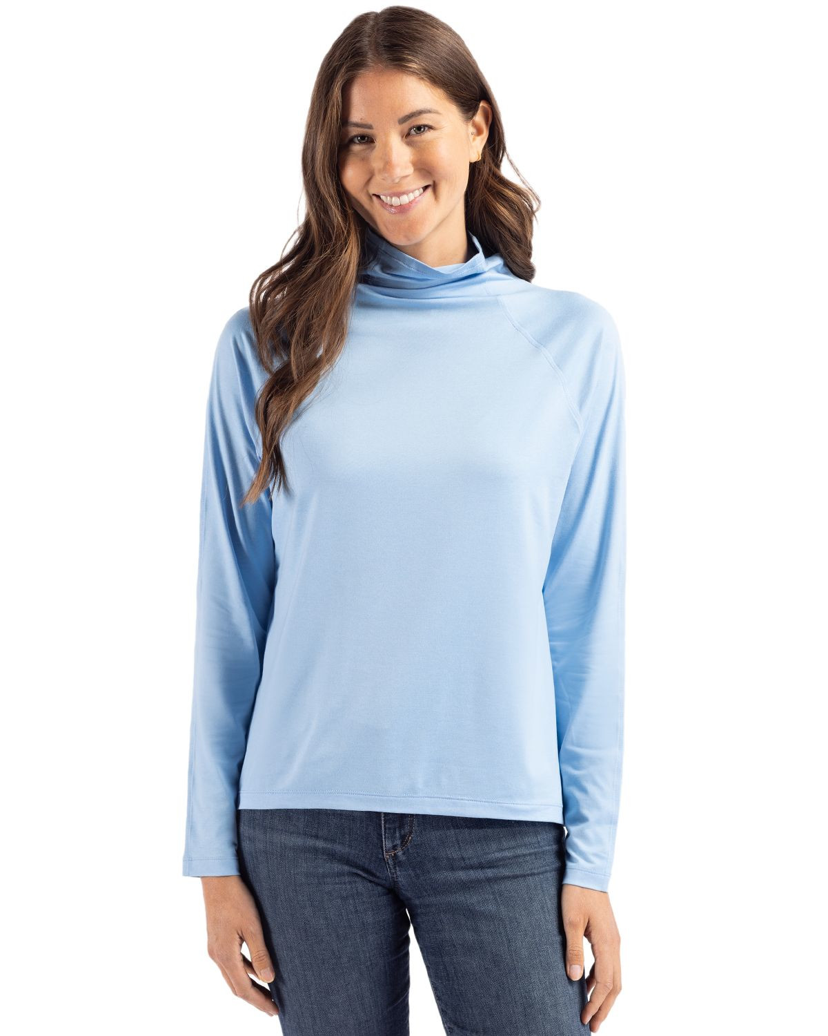 Cutter & Buck® Women's Coastline Epic Comfort Eco Recycled Funnel Neck Shirt Product Image