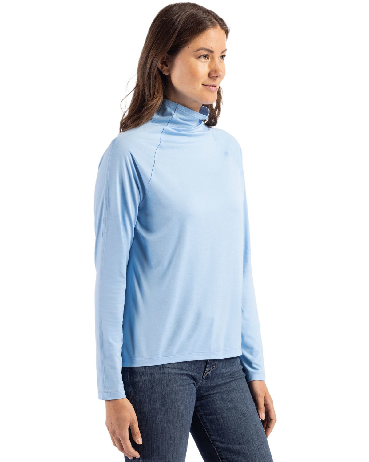 Cutter & Buck® Women's Coastline Epic Comfort Eco Recycled Funnel Neck Shirt Product Image