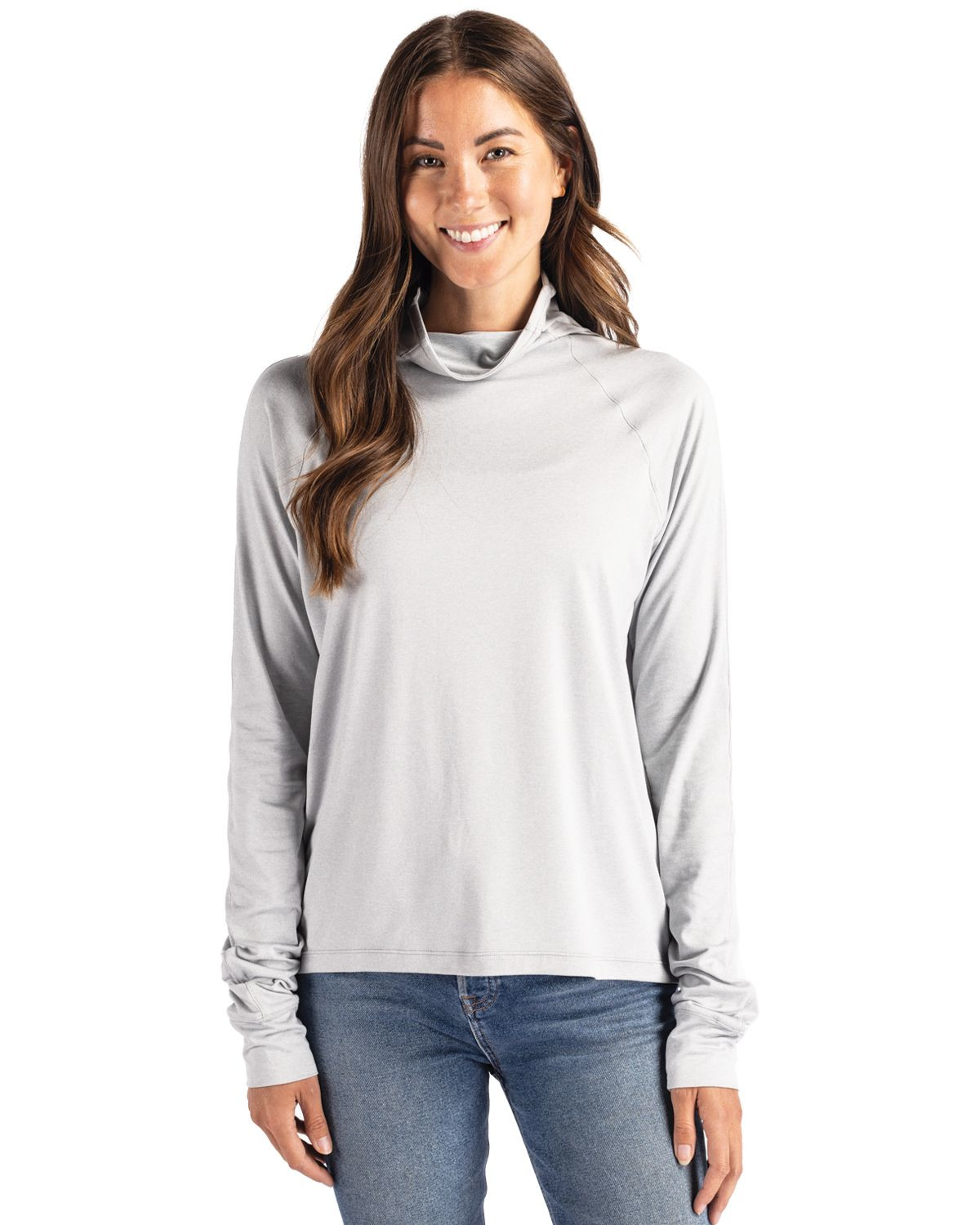 Cutter & Buck® Women's Coastline Epic Comfort Eco Recycled Funnel Neck Shirt Product Image