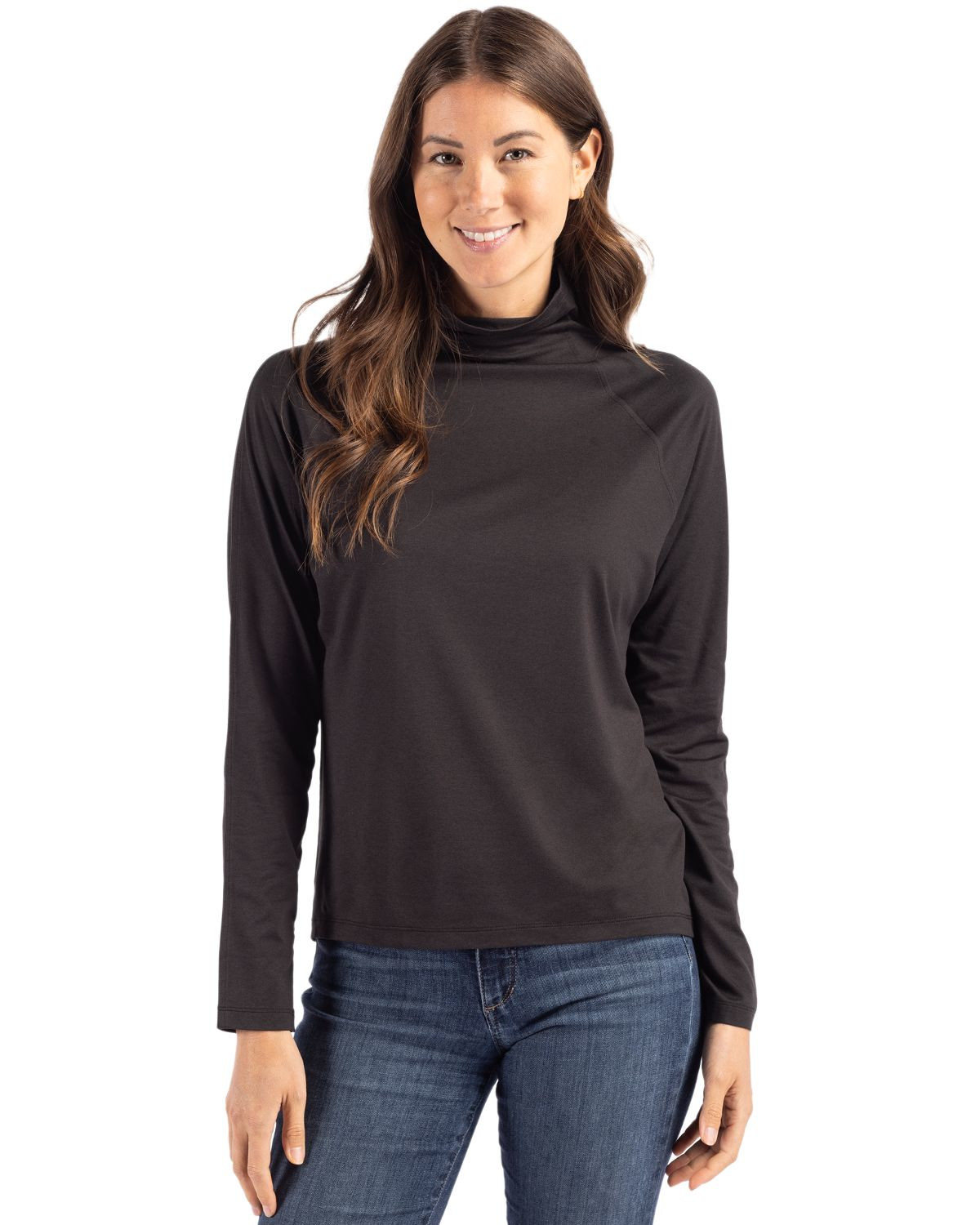 Cutter & Buck® Women's Coastline Epic Comfort Eco Recycled Funnel Neck Shirt Product Image