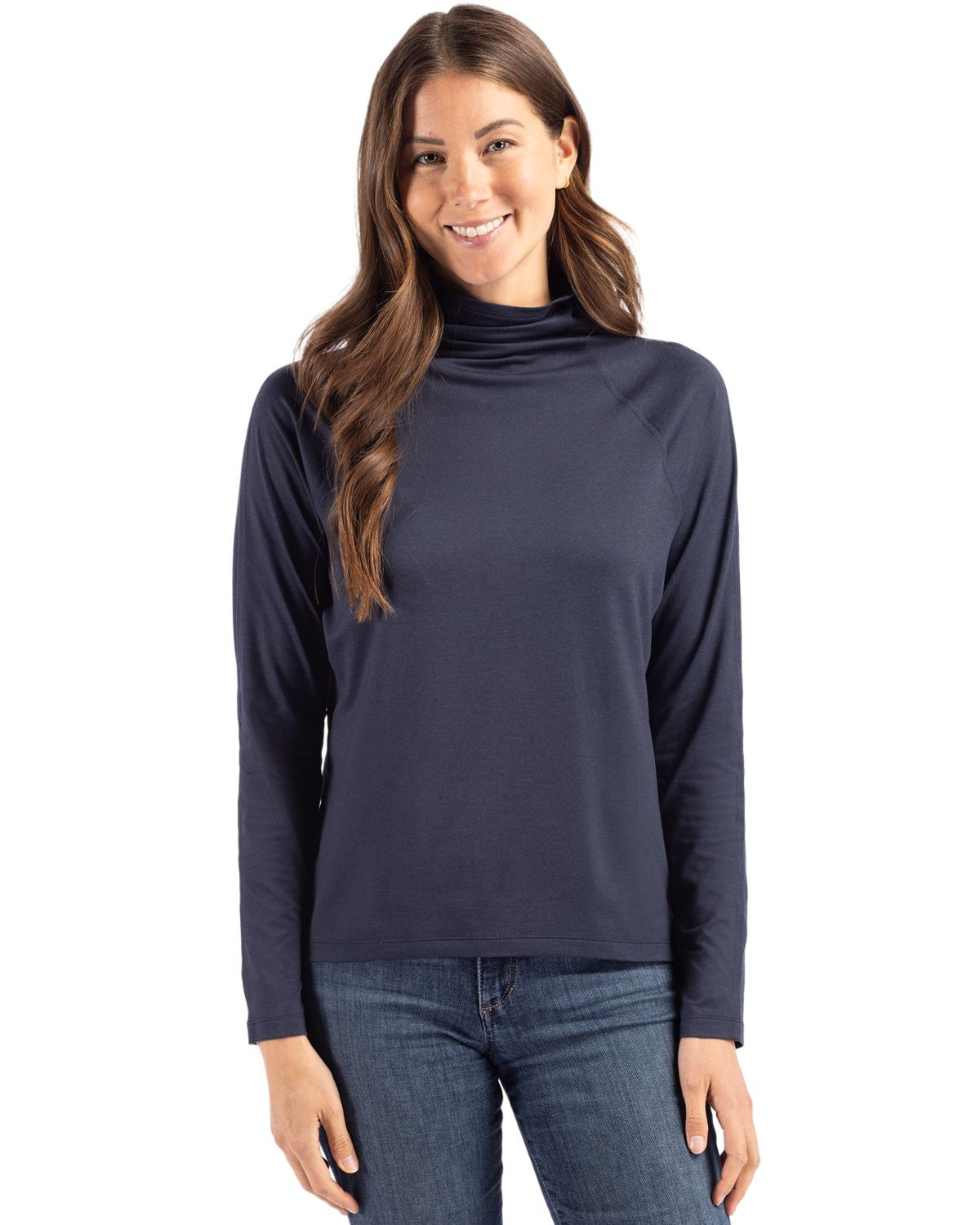 Cutter & Buck® Women's Coastline Epic Comfort Eco Recycled Funnel Neck Shirt Product Image