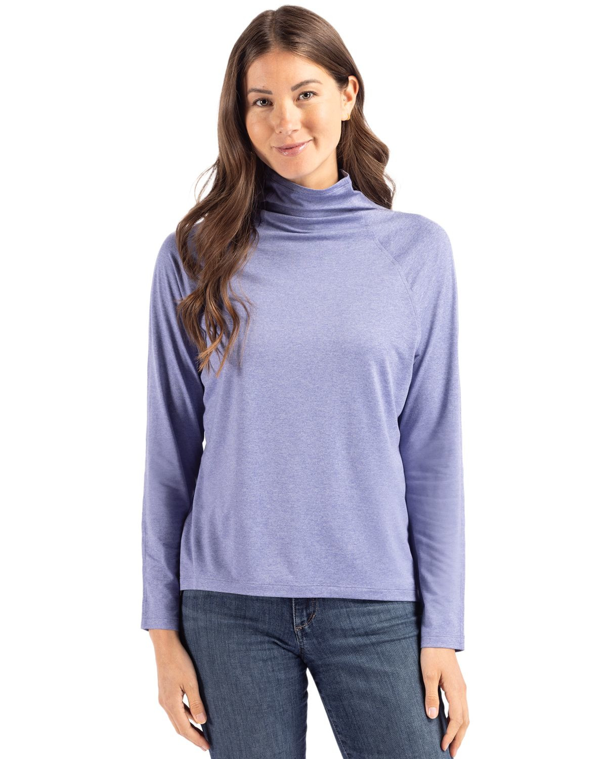 Cutter & Buck® Women's Coastline Epic Comfort Eco Recycled Funnel Neck Shirt Product Image