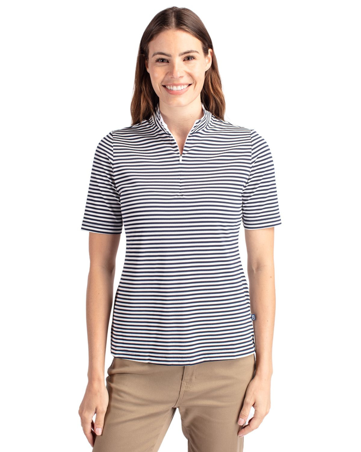 Cutter & Buck® Women's Virtue Eco Pique Stripe Recycled Top Product Image