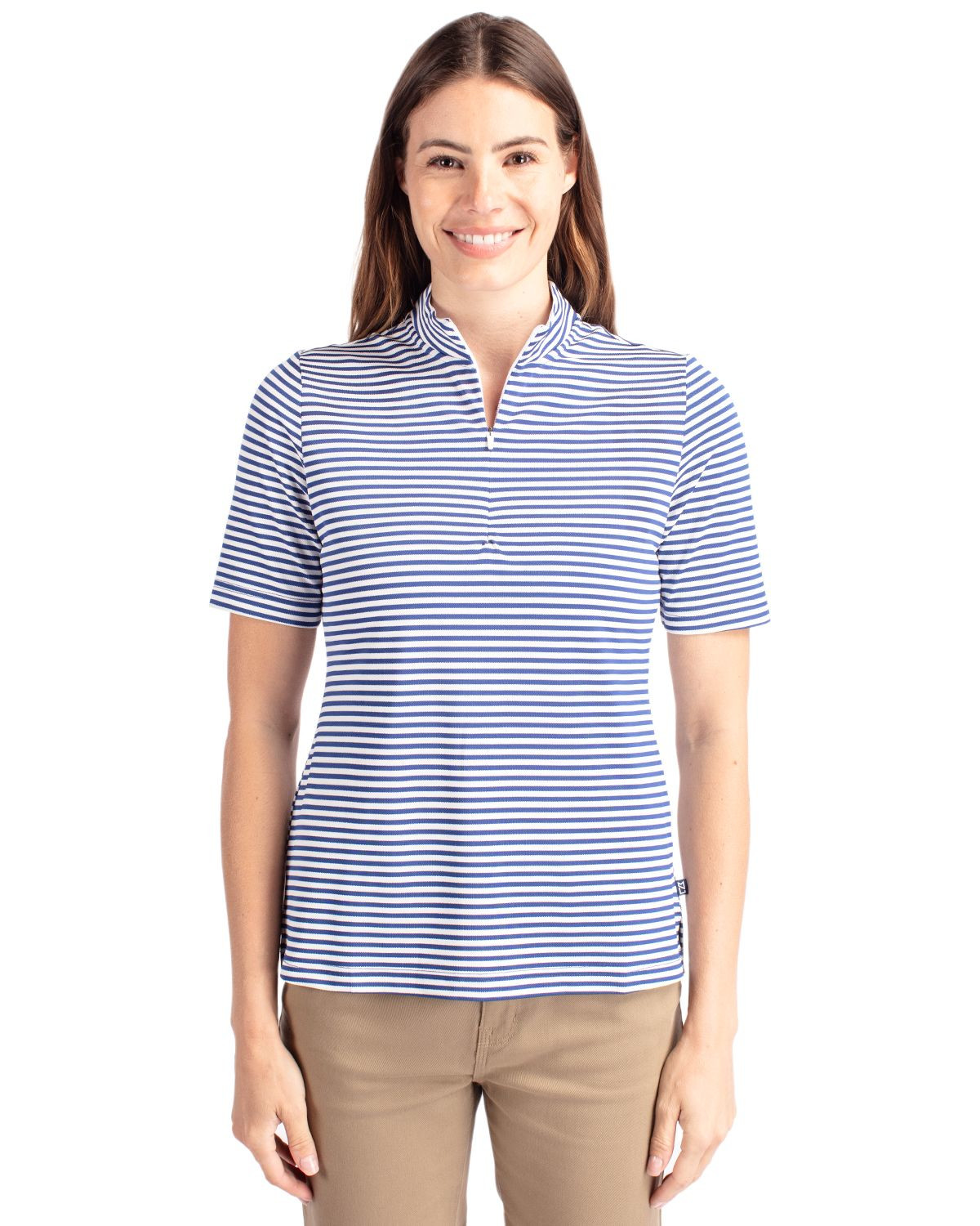 Cutter & Buck® Women's Virtue Eco Pique Stripe Recycled Top Product Image