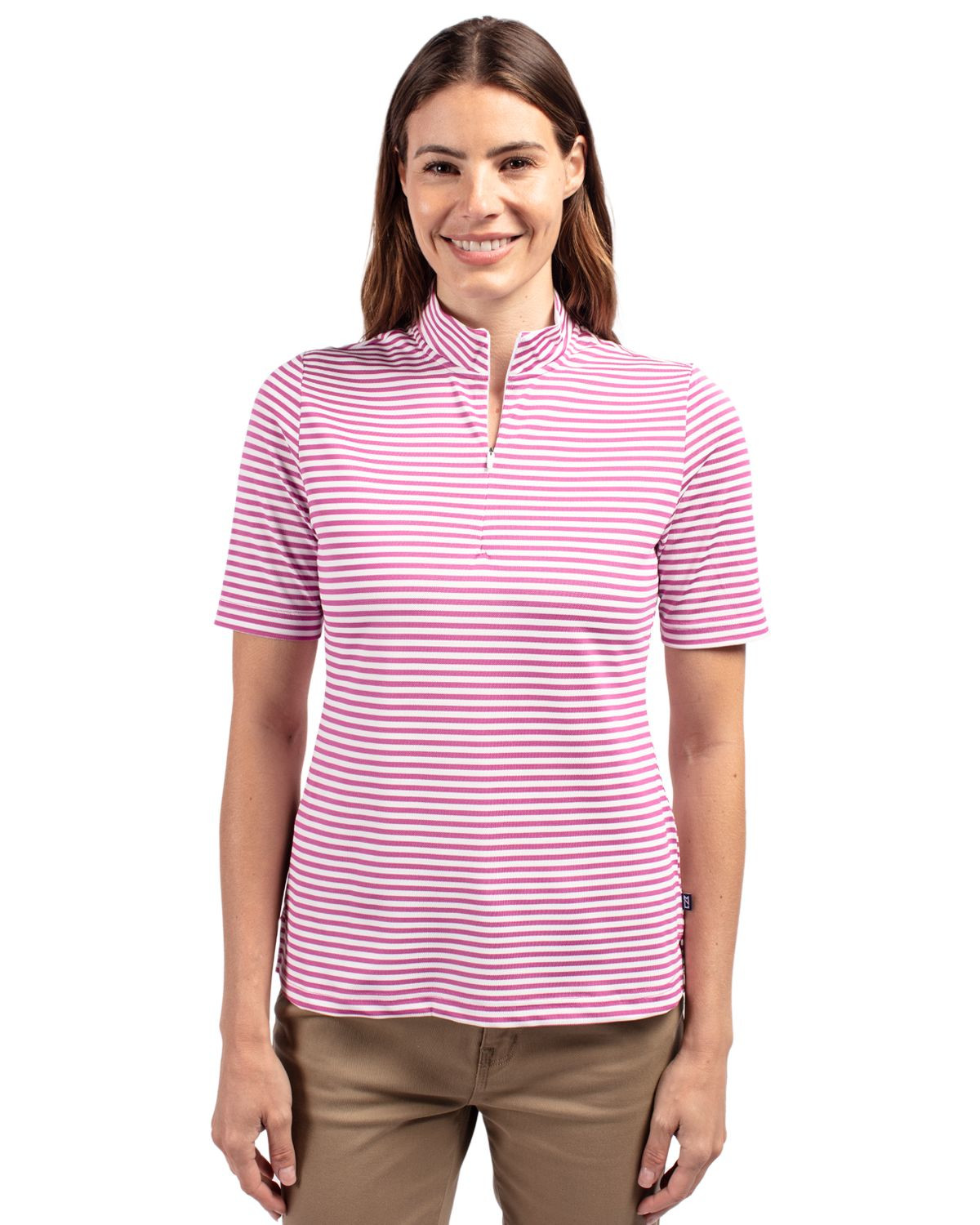 Cutter & Buck® Women's Virtue Eco Pique Stripe Recycled Top Product Image