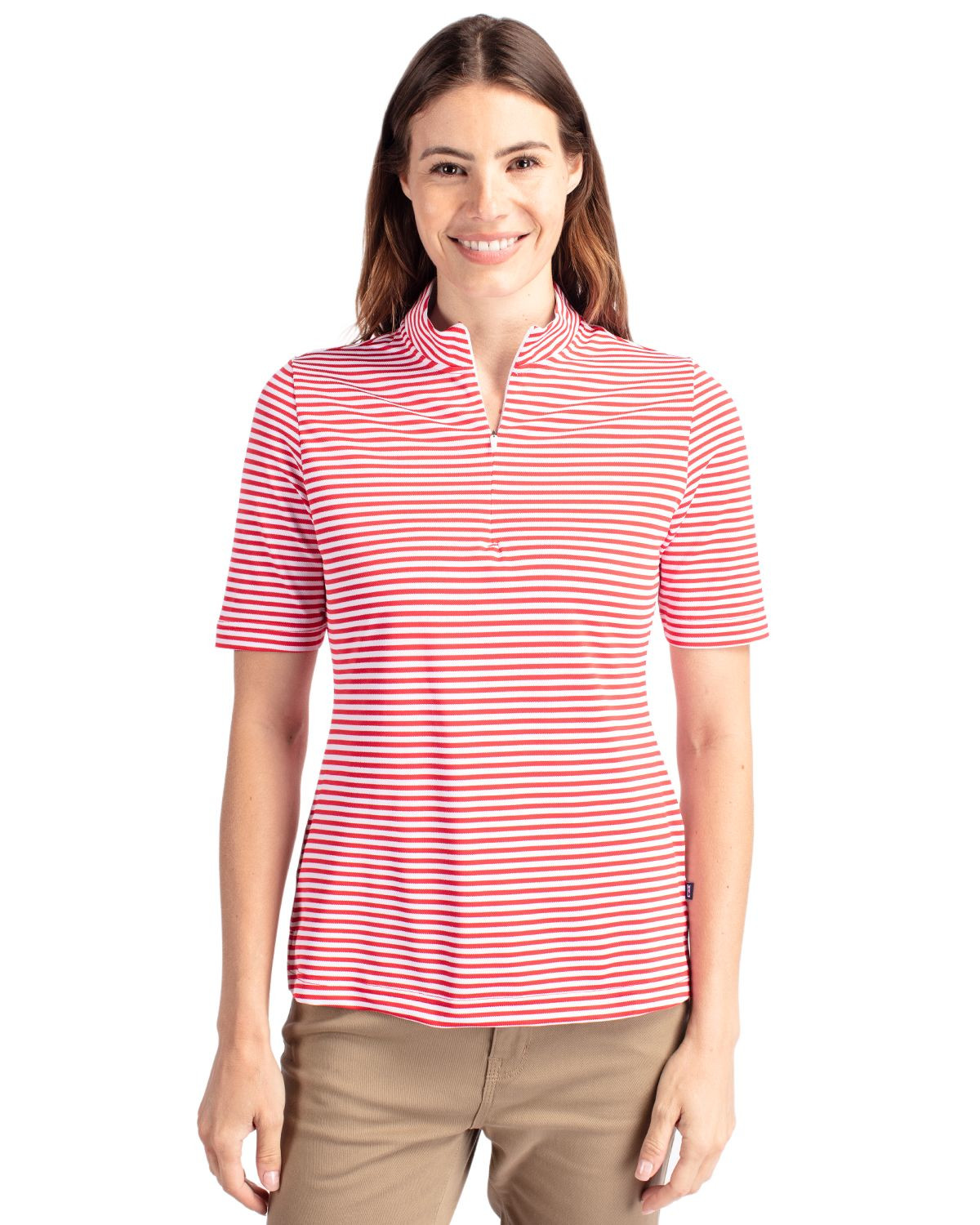 Cutter & Buck® Women's Virtue Eco Pique Stripe Recycled Top Product Image