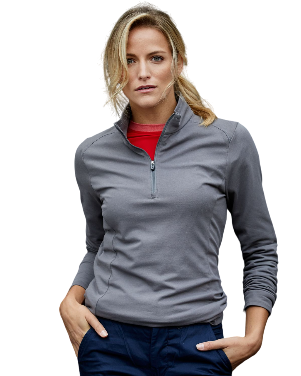 Cutter & Buck® Women's Advantage Tri-Blend Pique Half Zip Top Product Image