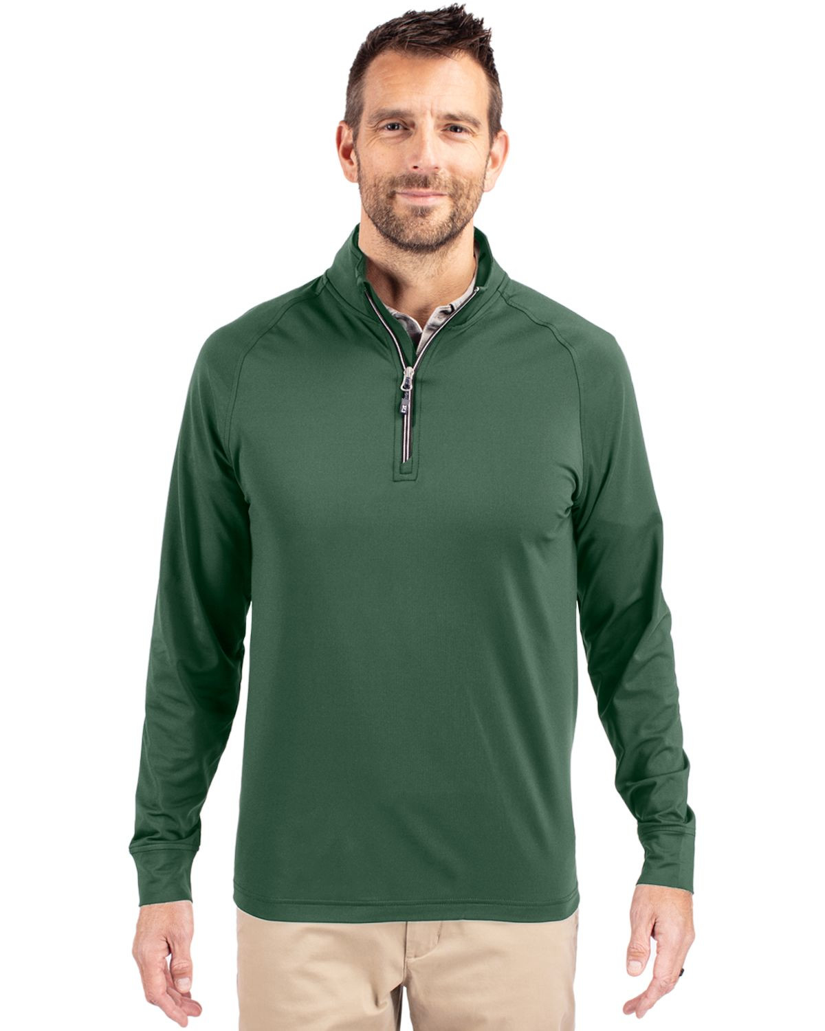 Cutter & Buck® Men's Adapt Eco Knit Stretch Recycled Quarter Zip Pullover Product Image