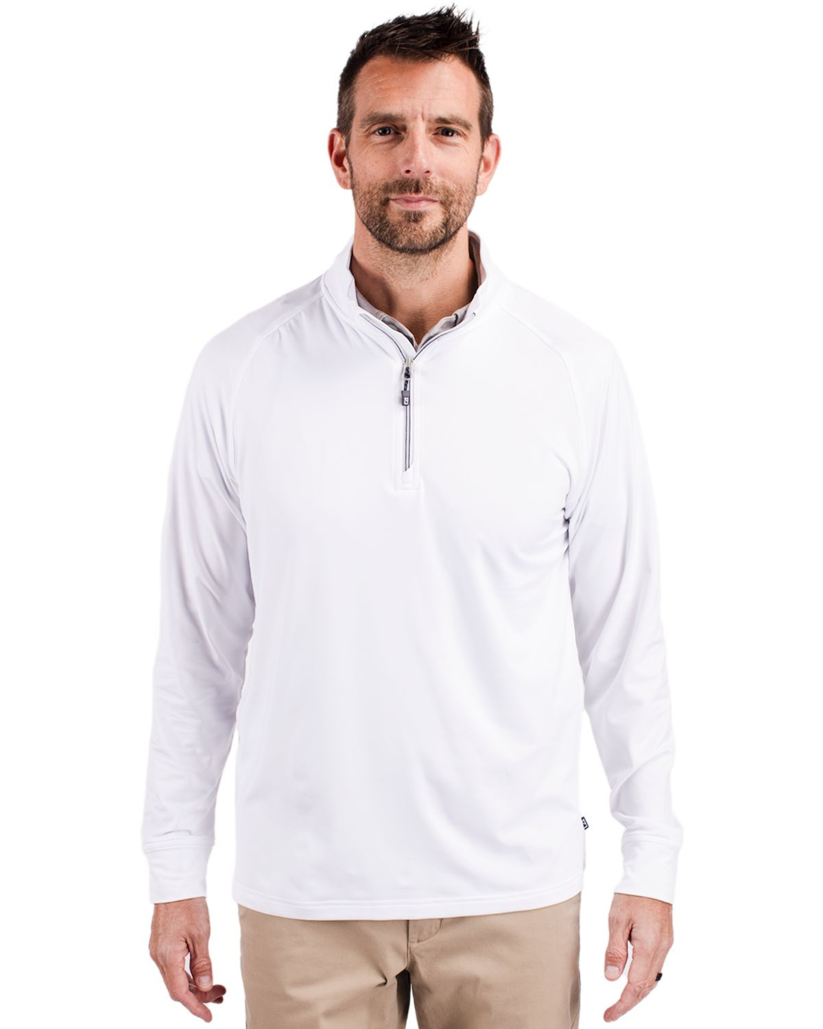 Cutter & Buck® Men's Adapt Eco Knit Stretch Recycled Quarter Zip Pullover Product Image