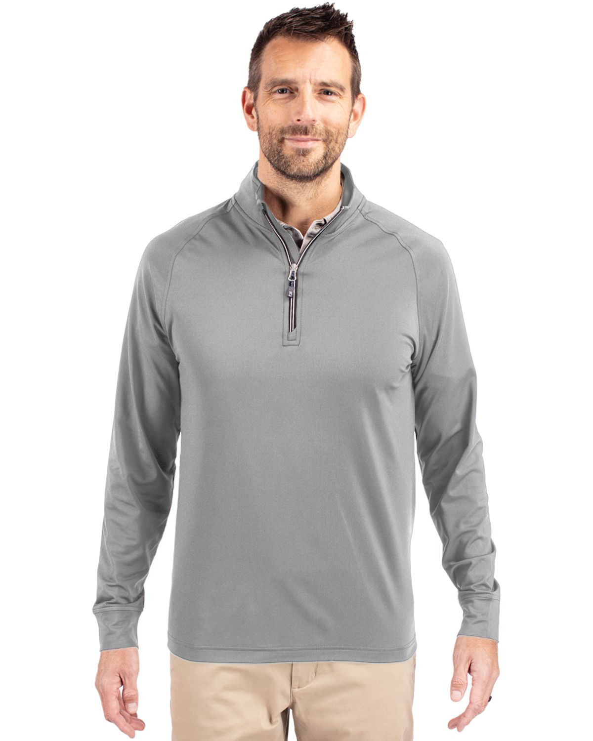 Cutter & Buck® Men's Adapt Eco Knit Stretch Recycled Quarter Zip Pullover Product Image