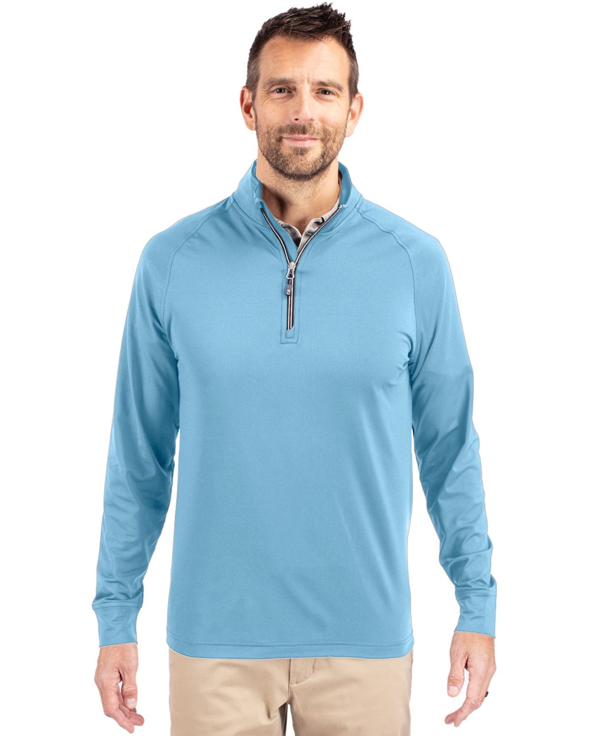 Cutter & Buck® Men's Adapt Eco Knit Stretch Recycled Quarter Zip Pullover Product Image