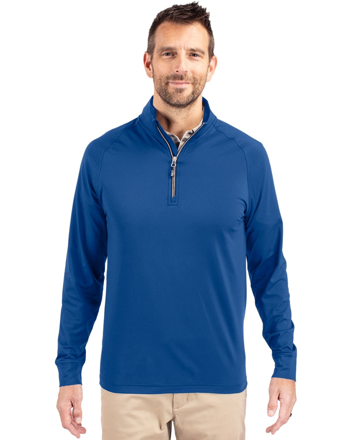 Cutter & Buck® Men's Adapt Eco Knit Stretch Recycled Quarter Zip Pullover Product Image