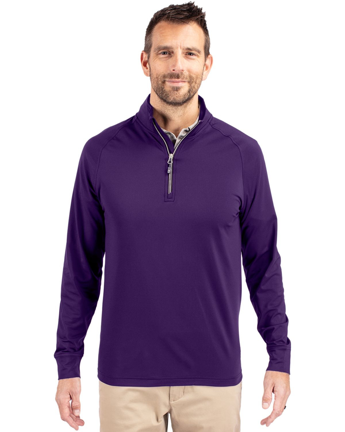 Cutter & Buck® Men's Adapt Eco Knit Stretch Recycled Quarter Zip Pullover Product Image