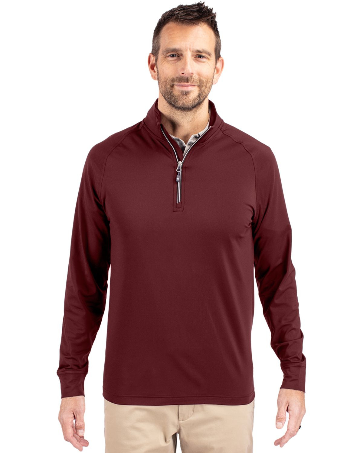 Cutter & Buck® Men's Adapt Eco Knit Stretch Recycled Quarter Zip Pullover Product Image