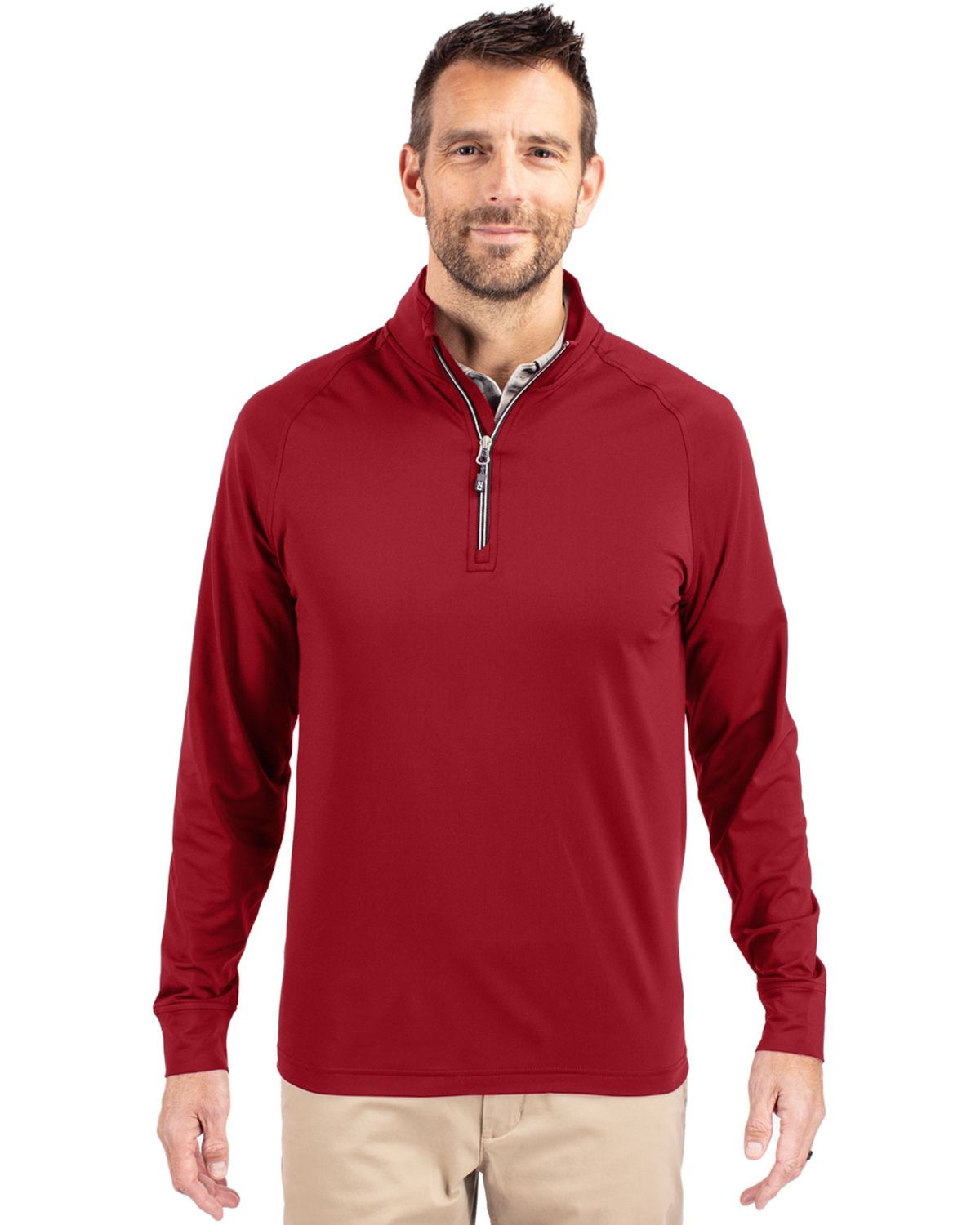 Cutter & Buck® Men's Adapt Eco Knit Stretch Recycled Quarter Zip Pullover Product Image
