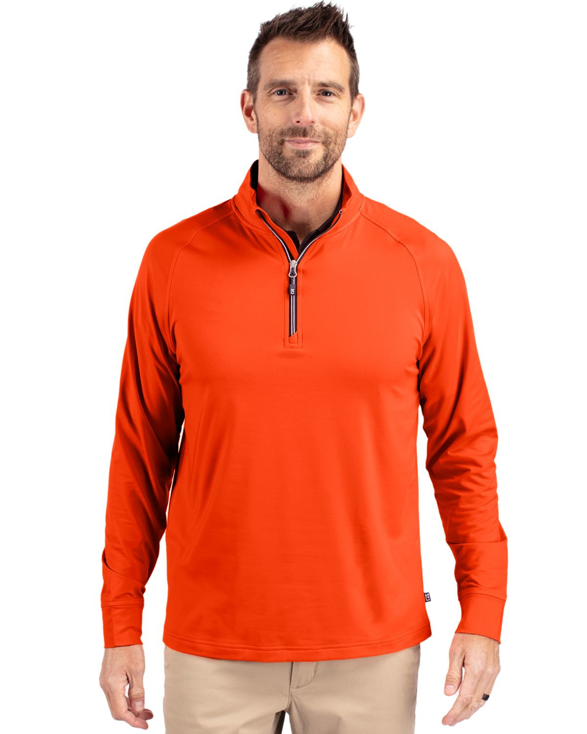 Cutter & Buck® Men's Adapt Eco Knit Stretch Recycled Quarter Zip Pullover Product Image