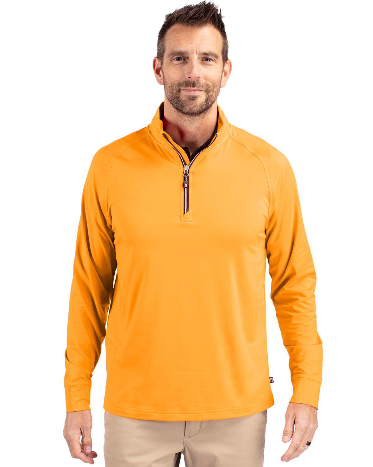 Cutter & Buck® Men's Adapt Eco Knit Stretch Recycled Quarter Zip Pullover Product Image