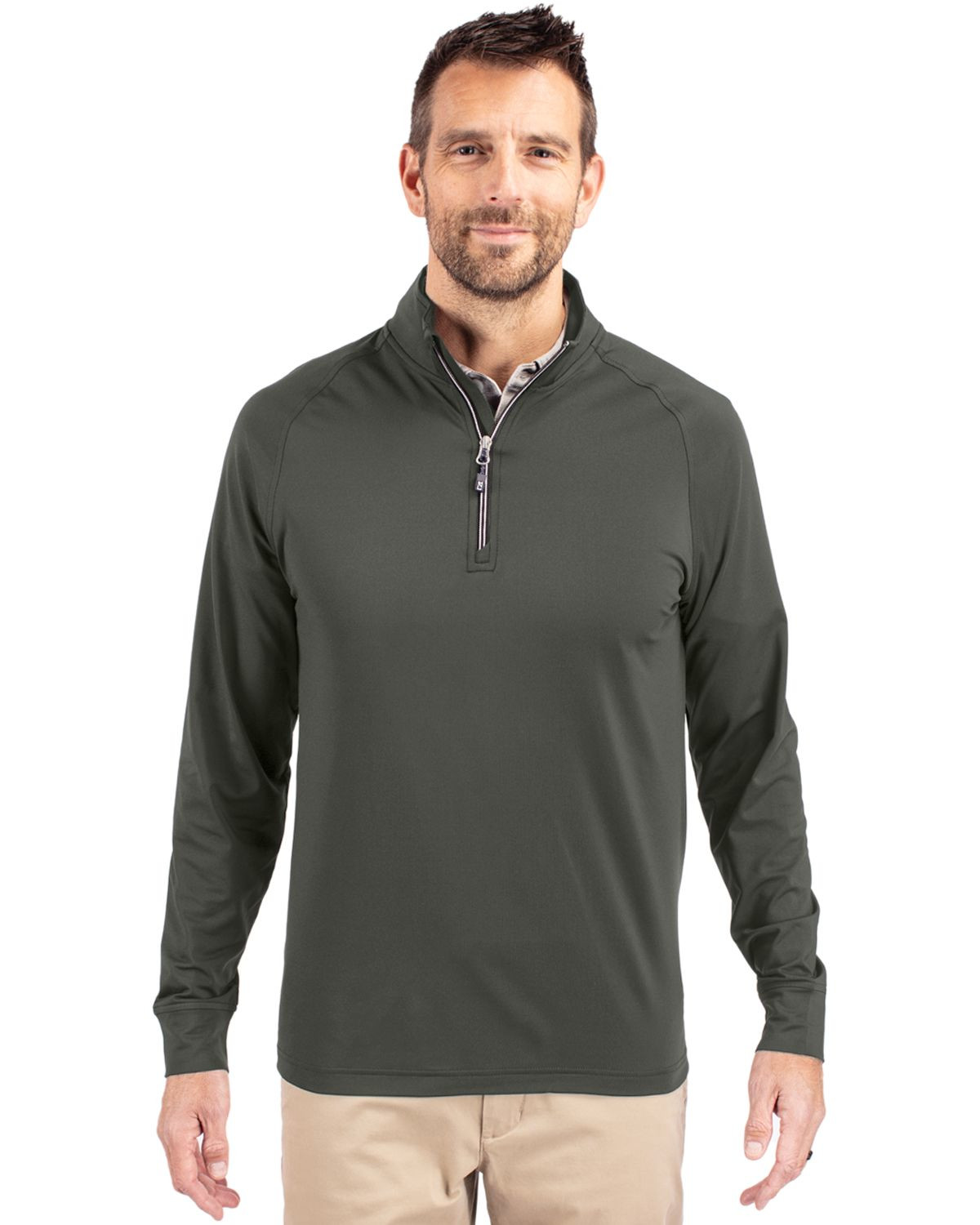 Cutter & Buck® Men's Adapt Eco Knit Stretch Recycled Quarter Zip Pullover Product Image