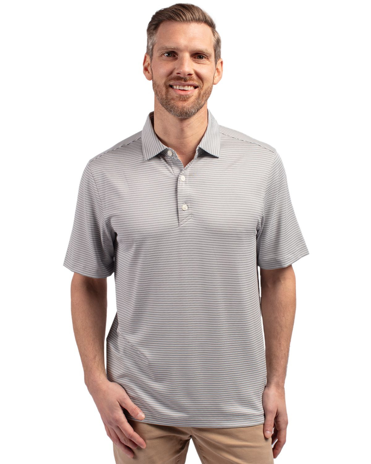 Cutter & Buck® Men's Forge Eco Double Stripe Stretch Recycled Polo Product Image