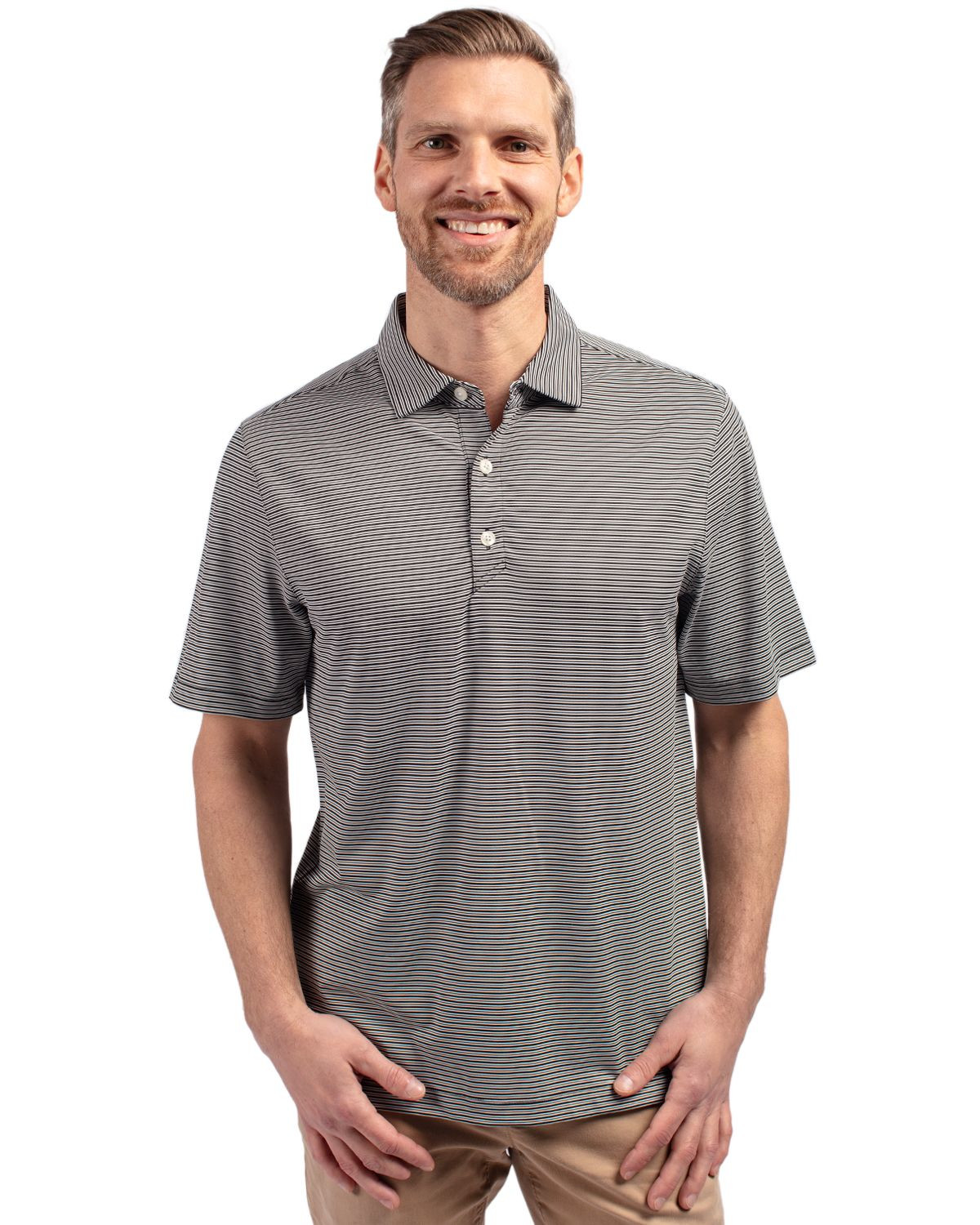 Cutter & Buck® Men's Forge Eco Double Stripe Stretch Recycled Polo Product Image