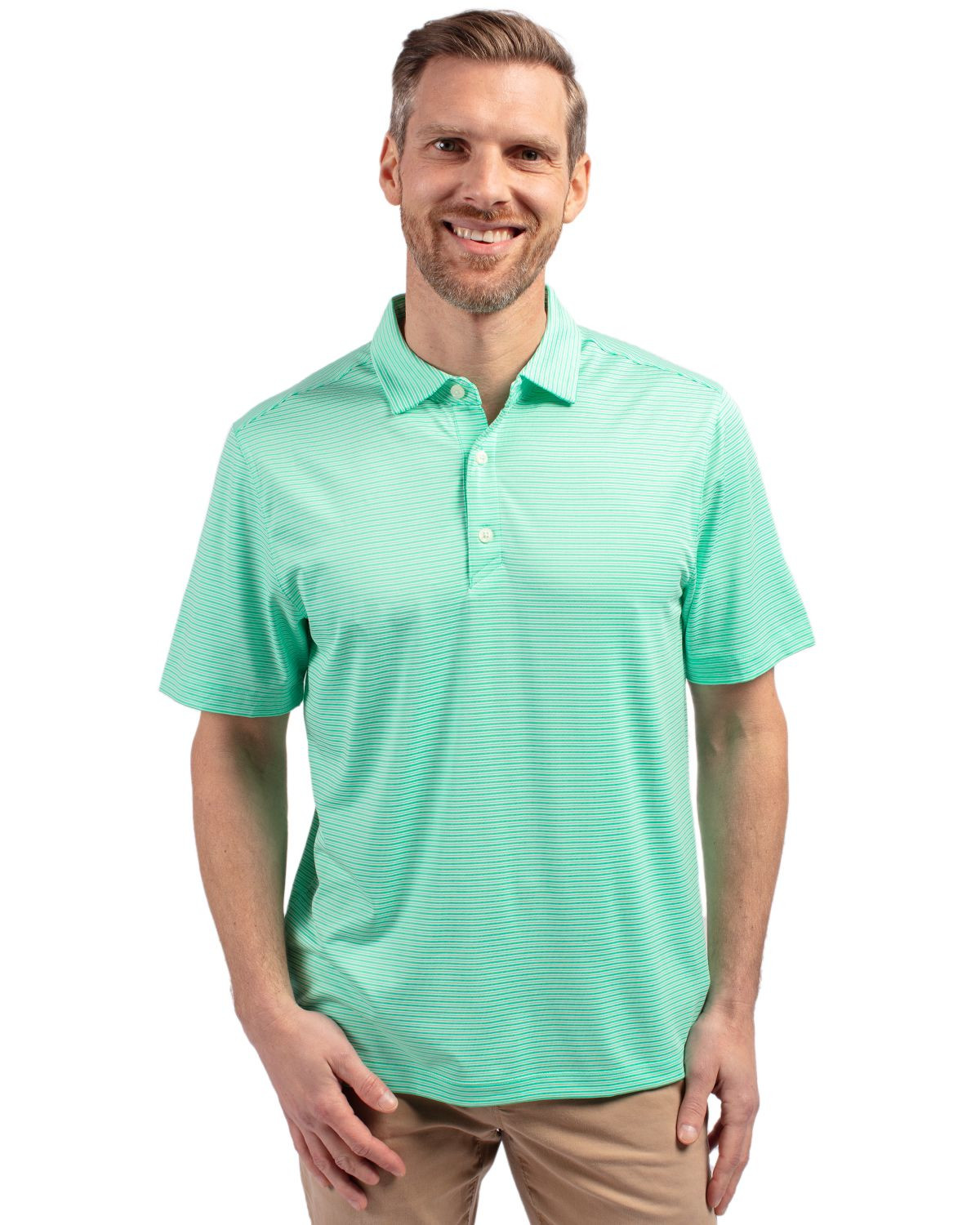 Cutter & Buck® Men's Forge Eco Double Stripe Stretch Recycled Polo Product Image