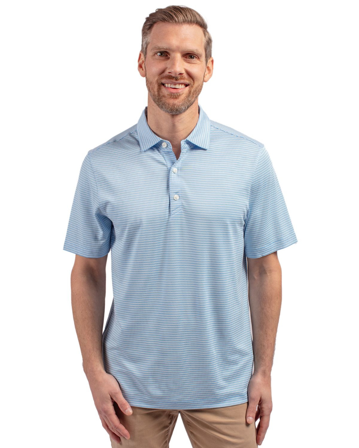 Cutter & Buck® Men's Forge Eco Double Stripe Stretch Recycled Polo Product Image