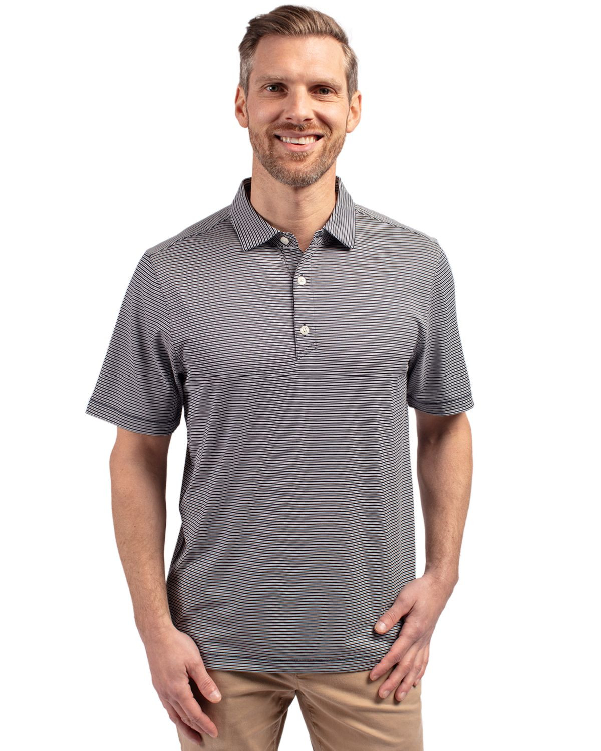 Cutter & Buck® Men's Forge Eco Double Stripe Stretch Recycled Polo Product Image